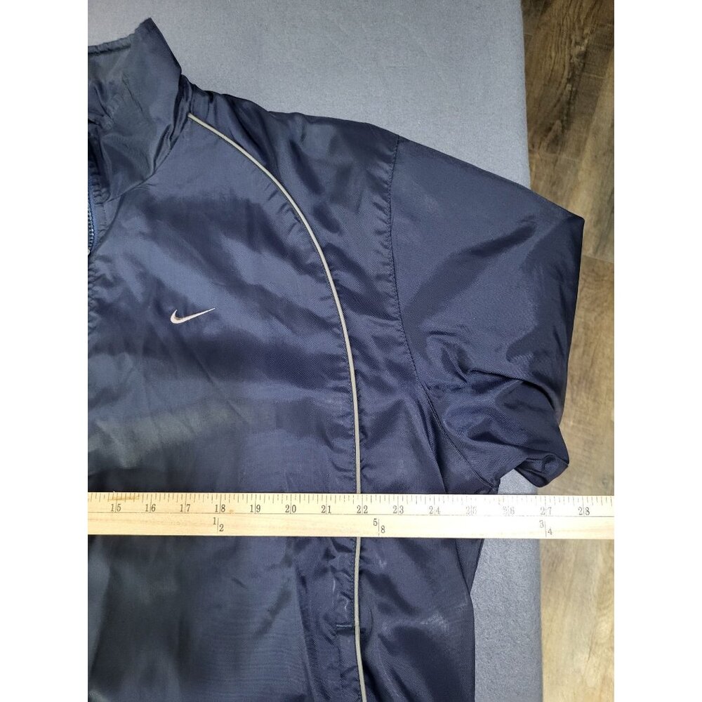 NIKE Men's M Navy Blue Windbreaker Full Zip Jacket VTG 90's Coach Track 920220 - Picture 4 of 12